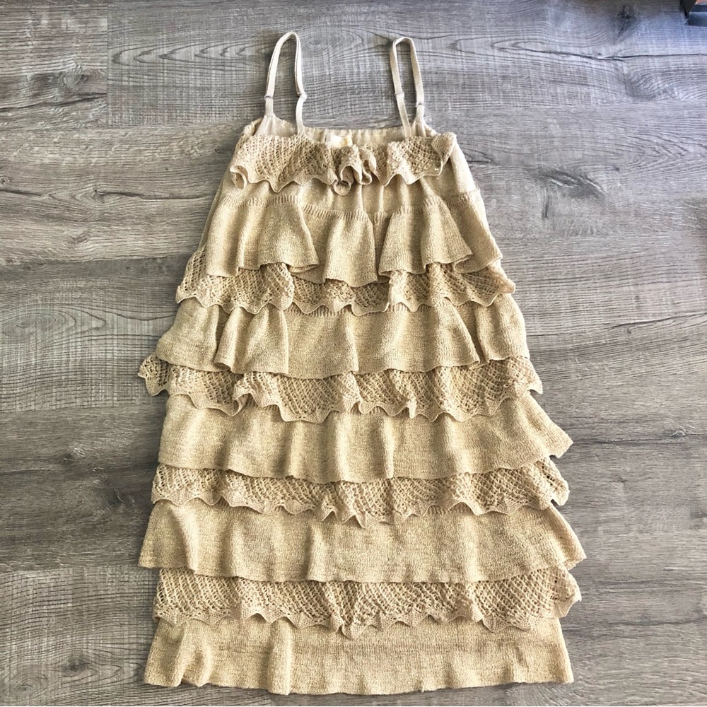 Gold Shimmer Ruffle Sweater Taylor Swift Fearless Dress